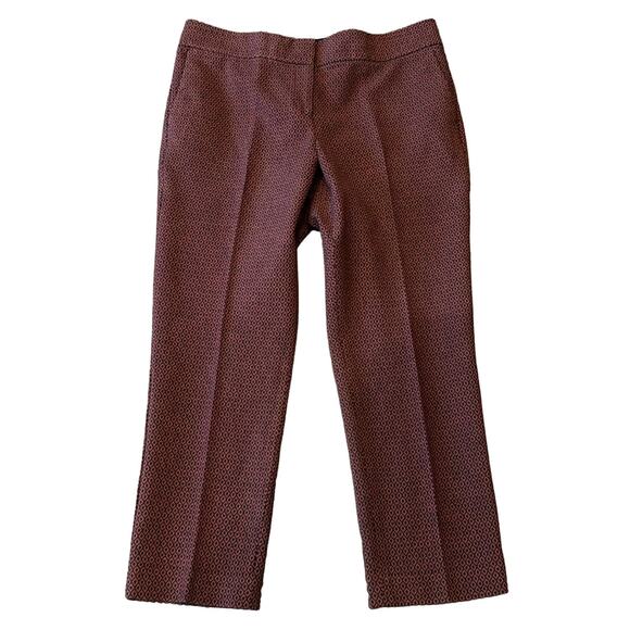 Ann Taylor Women's Kate Fit Jacquard Straight Leg Ankle Pants Size 10 - Picture 1 of 8